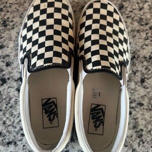 Vans Checkered Slip-On Sneakers - Black and White